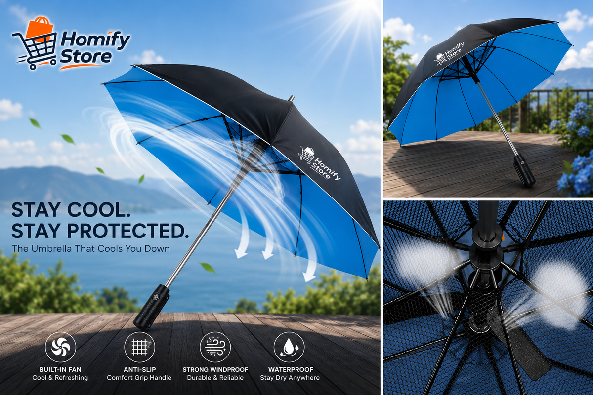 Fan Umbrella مظلة مروحية
