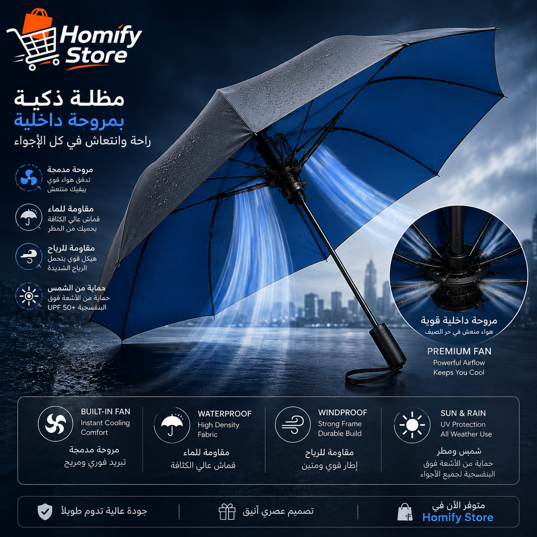 Fan Umbrella  مظلة مروحية